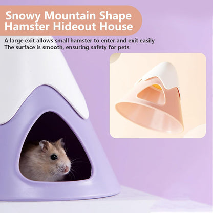 Hamster Hideout, Snowy Mountain Shape Hamster Hide House