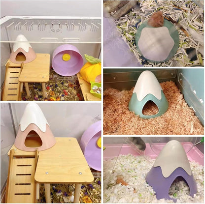 Hamster Hideout, Snowy Mountain Shape Hamster Hide House