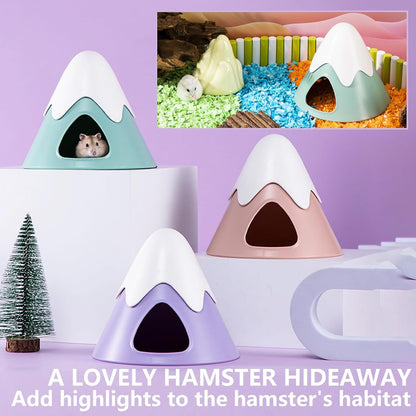 Hamster Hideout, Snowy Mountain Shape Hamster Hide House