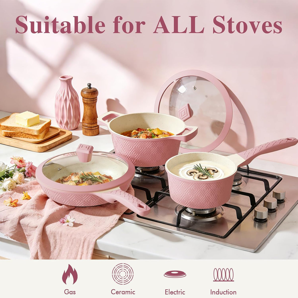 26PCS Pots Pans Set Non Stick Cookware
