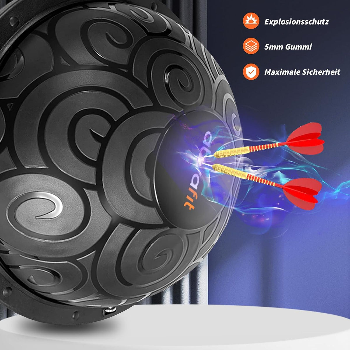 Balance Ball Trainer - Half Exercise Ball with Inflation Pump & Resistance Bands - Anti-Burst PVC Stability Trainer for Home Gym, Yoga, Core Training - 660 lbs Capacity