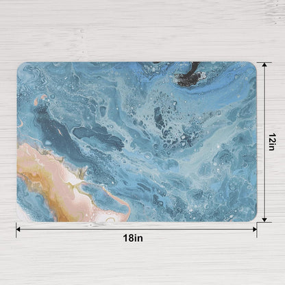 PU Leather Placemats Set of 4, 12"x18" Waterproof Table Mats, Seafoam
