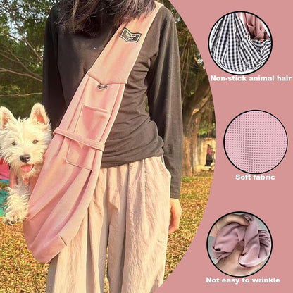 Dog Sling Carrier Soft Breathable for Small Dogs Cats 3-12 lbs,Pink