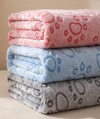 Dog Blankets for Dogs, 3 Pack Dog Blanket Washable 23" x 16", Fuzzy Soft Pet Mat Throw Cover for Kennel Crate Bed, Cute Paw Pattern, Cat Blanket, Blankets for Dogs, Pet Blanket