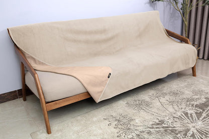 Catalonia Waterproof Bed Blanket, Washable Reversible Furniture Protector | Camel/Taupe Double-Sided Fleece, Leakproof Protection for Bed, Sofa and Couch, Resists Spills, Stains and Everyday Messes
