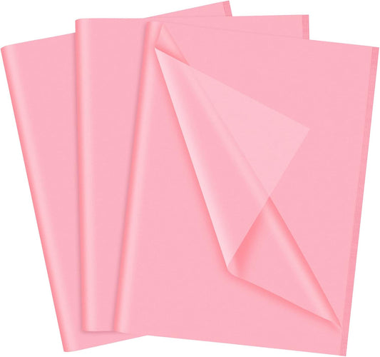 Pink Tissue Paper - 60 Sheets, 14 x 20 Inch, Bulk Packaging for Gift Wrap, DIY Crafts, Birthdays, Weddings, Baby Showers, Valentine's Day