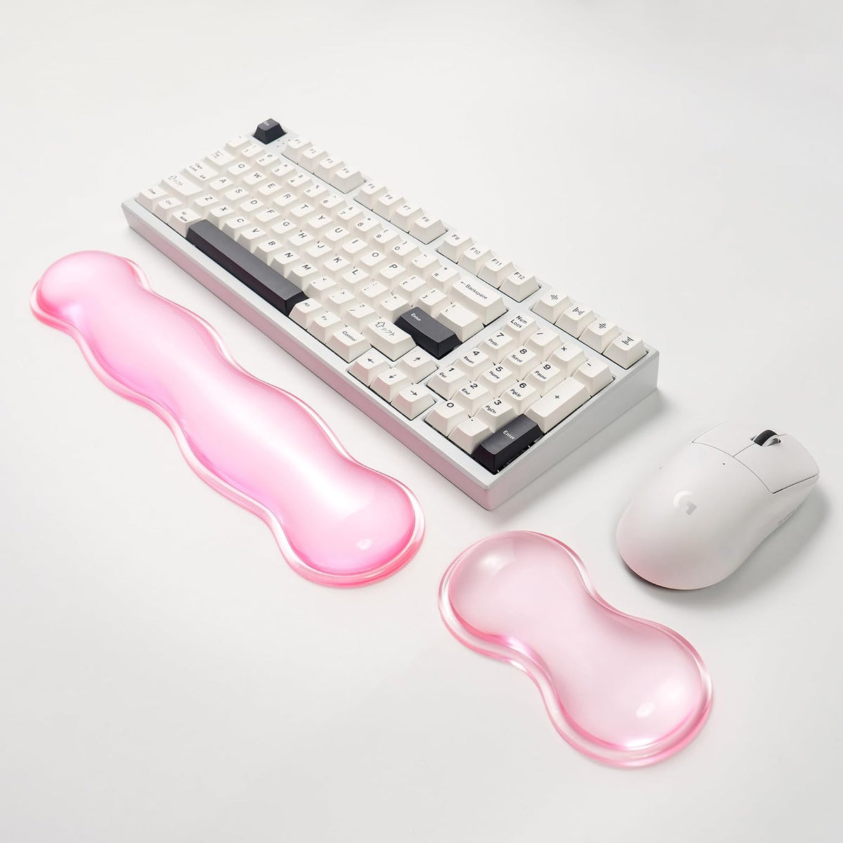 Gel Keyboard and Mouse Wrist Rest Set, Pink Wrist Pad for Computer Keyboard