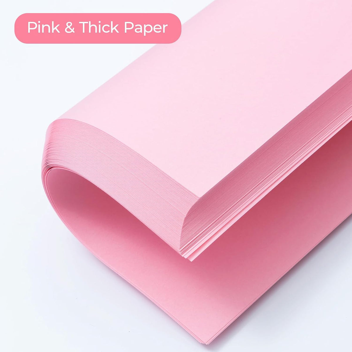 100 Sheets Pink Copy Printing Paper, 8.3 X 11.7 inch Colored Printer Papers, Pink Construction Paper for Card Making Scrapbooking School Office Party DIY Craft