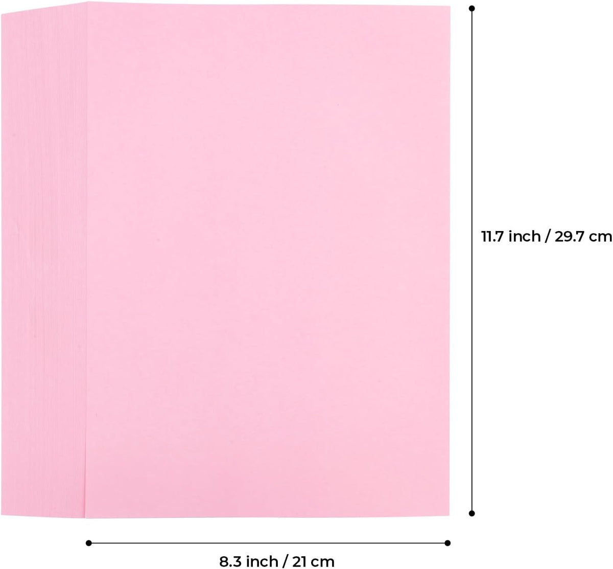 100 Sheets Pink Copy Printing Paper, 8.3 X 11.7 inch Colored Printer Papers, Pink Construction Paper for Card Making Scrapbooking School Office Party DIY Craft
