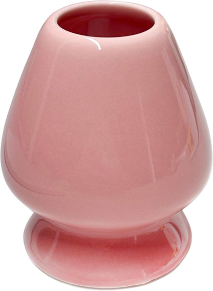 Matcha Whisk Holder – Ceramic Chasen Stand for Bamboo Matcha Whisk, Japanese Tea Set Accessory (Pink)