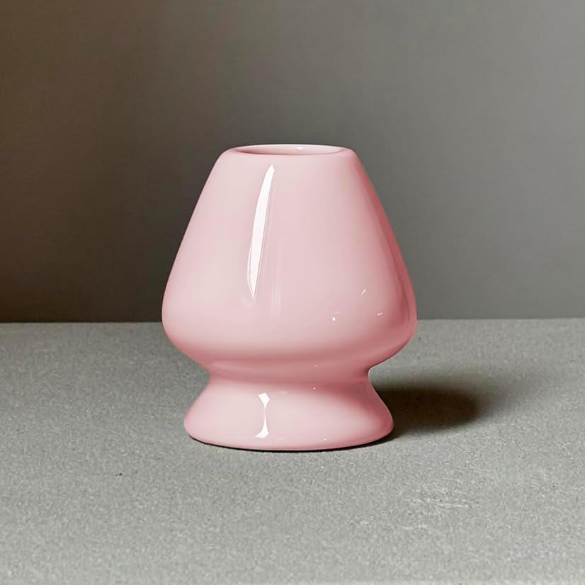 Matcha Whisk Holder – Ceramic Chasen Stand for Bamboo Matcha Whisk, Japanese Tea Set Accessory (Pink)