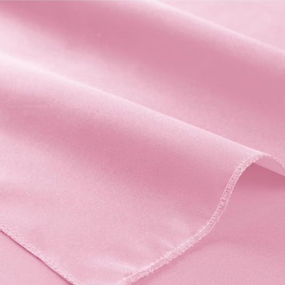 Pink Satin Napkins and Napkin Rings Set, 100 Pack, 12 x 12 Inch