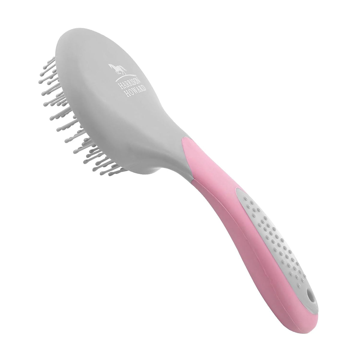 Horse Mane and Tail Brush - Professional Equestrian Detangler Non-Slip Brush - Pink