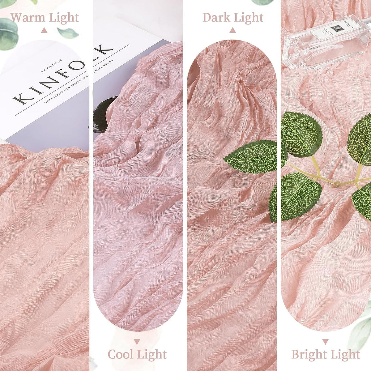 Dusty Pink Cheesecloth Table Runner 35×120Inch Fall Boho Wedding Home Decor