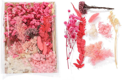 Real Dried Flowers for Crafts, Natural Dry Flowers for Crafts Mixed Natural Pressed Flowers, Small Dried Flowers for Resin Dry Flowers for Candle Making (Pink 1)