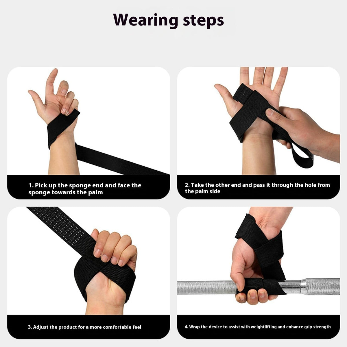 1 pair Lifting Wrist Straps for Weightlifting, Bodybuilding, Powerlifting, Strength Training, & Deadlifts,With silicone anti-slip