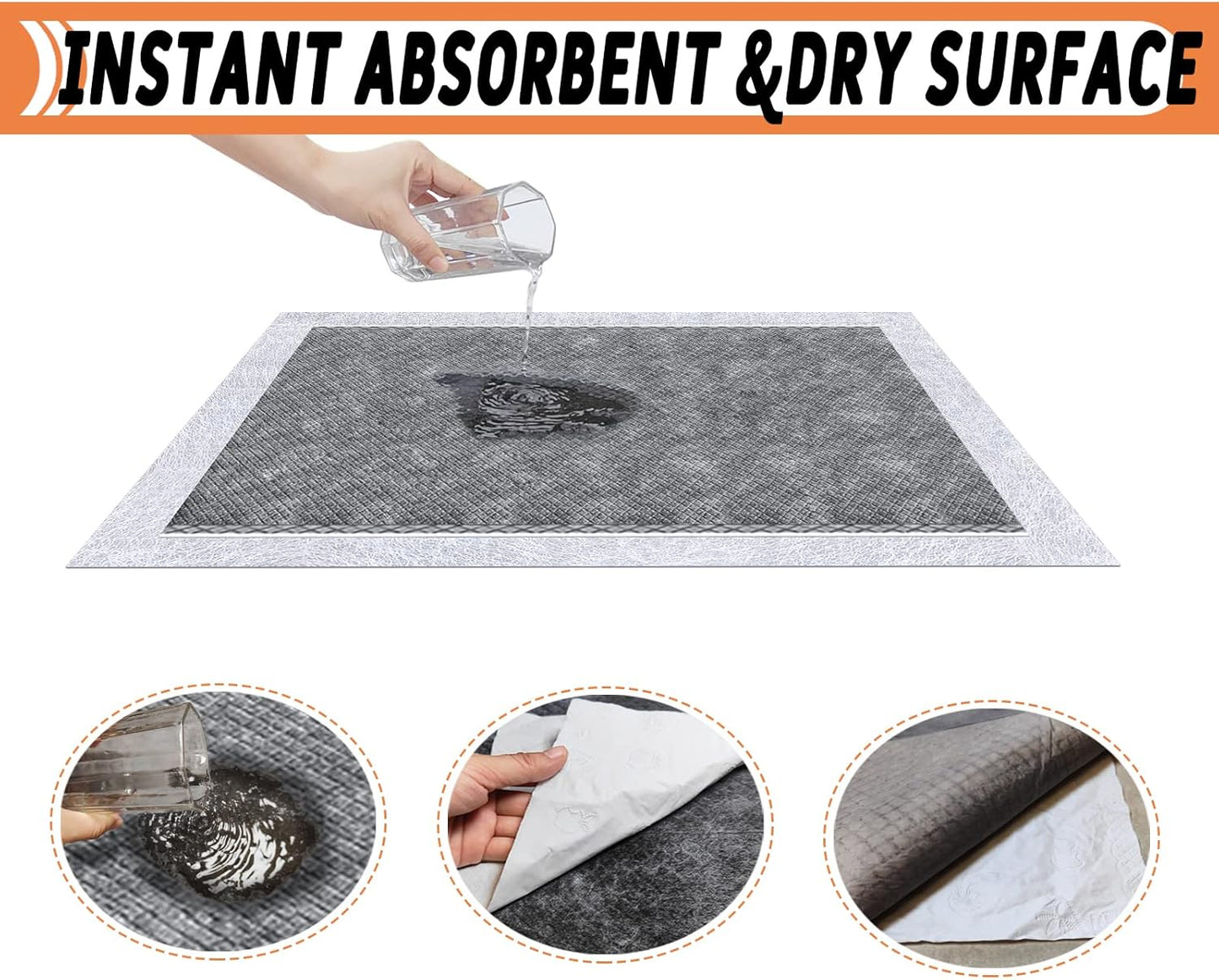 Guinea Pig Bedding, Disposable Guinea Pig Cage Liners, Charcoal Odor Controlling Absorbent Waterproof Pee Pads for Rabbits, Hamster and Other Small Animals. 18''x24'',24 Count