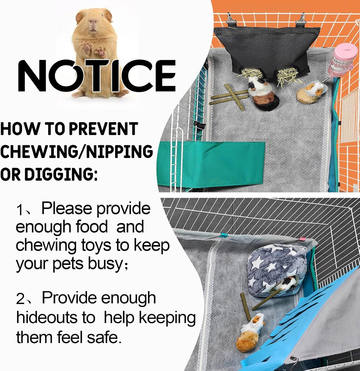 Guinea Pig Bedding, Disposable Guinea Pig Cage Liners, Charcoal Odor Controlling Absorbent Waterproof Pee Pads for Rabbits, Hamster and Other Small Animals. 18''x24'',24 Count