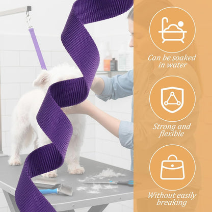 2 PCS Pet Dog Grooming Loops, Groomers Loop Adjustable Grooming Noose Nylon Restraint Noose Loop for Dog Grooming-Arm and Pet Grooming-Table (23.6x1.73x0.7 in)
