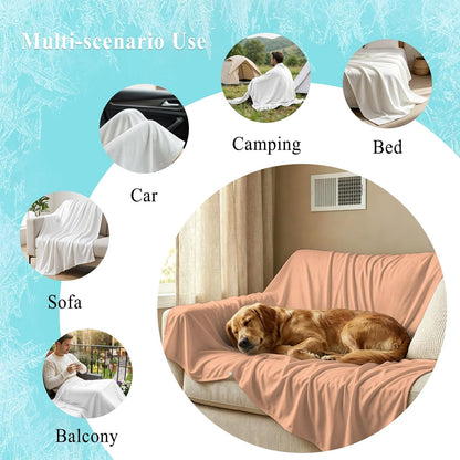 Cooling Blanket 30"x40", Peach Pink Watercolor Summer Cooling Blanket Breathable Lightweight Ice Blankets Solid Color Blankets for Night Sweats