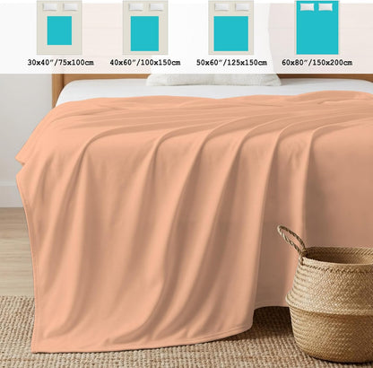 Cooling Blanket 30"x40", Peach Pink Watercolor Summer Cooling Blanket Breathable Lightweight Ice Blankets Solid Color Blankets for Night Sweats