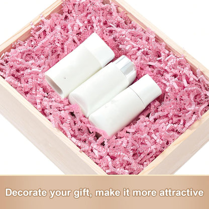 1 LB Crinkle Cut Paper Shred Pink Crinkle Shredded Paper for Gift Baskets - Gift Box Bag Filler - Confetti Stuffing for Birthday, Holiday Present Packaging Wrapping