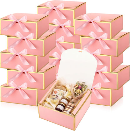16 Pack Pink Gift Boxes with Lids for Bridesmaid Proposal