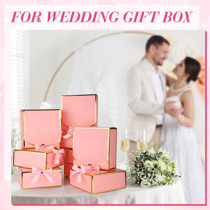 16 Pack Pink Gift Boxes with Lids for Bridesmaid Proposal