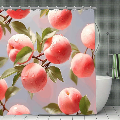 Pink Peach Shower Curtain Waterproof Luxury Weighted Polyester Cloth Bath Curtains Equipped with C-Shaped Hook Easy to Hang Bathroom Shower Curtain 70.8 X 70.8 in
