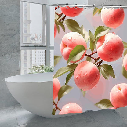 Pink Peach Shower Curtain Waterproof Luxury Weighted Polyester Cloth Bath Curtains Equipped with C-Shaped Hook Easy to Hang Bathroom Shower Curtain 70.8 X 70.8 in