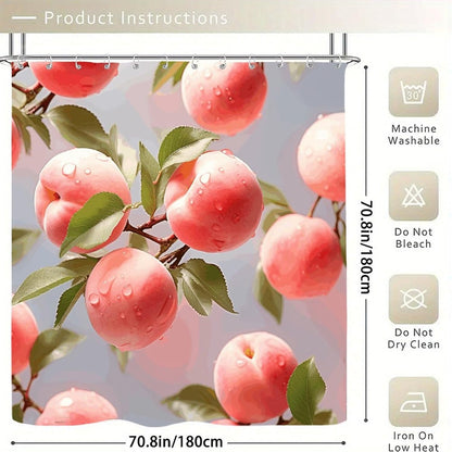 Pink Peach Shower Curtain Waterproof Luxury Weighted Polyester Cloth Bath Curtains Equipped with C-Shaped Hook Easy to Hang Bathroom Shower Curtain 70.8 X 70.8 in
