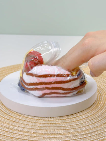 Realistic Toast Squishy Stress Relief Toy, Handmade Silicone Bread Squishy with Vivid Mud Feel, Perfect for Fun Squeezing, One of a Kind, Super Soft Fidget Toy (Fruit Ice Cream Waffle)