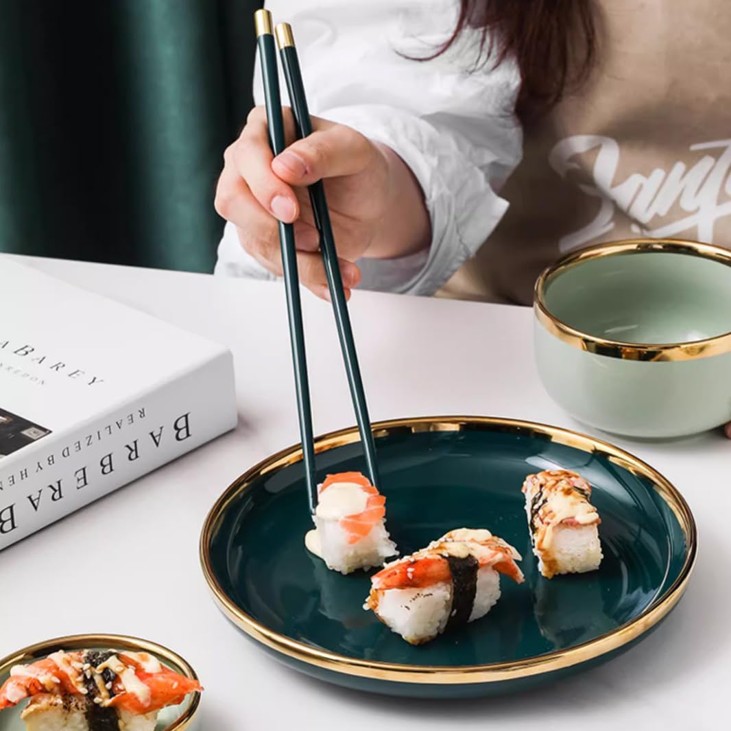 Japanese Porcelain Chopsticks Set Gift Box,5 Pairs Premium Reusable Dishwasher Safe Chopsticks Gift Set with Case, High-Grade Bone Ceramics Non-Slip Round Chopsticks Pink