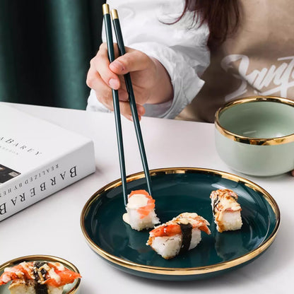 Japanese Porcelain Chopsticks Set Gift Box,5 Pairs Premium Reusable Dishwasher Safe Chopsticks Gift Set with Case, High-Grade Bone Ceramics Non-Slip Round Chopsticks Pink