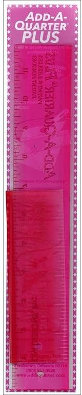 Add-A-Quarter Plus 6/12 Pink Combo – Specialty Ruler for Foundation Paper Piecing