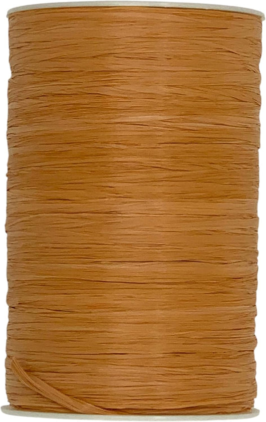 Matte Rayon Raffia Ribbon, 32 Colors Available, 1/4 Inch x 100 Yards (300 Feet), for Crafts, Home Decorations, Gift Box Packing, Wedding Decorations, Florist Bouquet, Christmas (Peach)