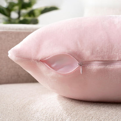 Light Pink Decorative Throw Pillow Covers 18x18 Set of 2 Plush Cozy