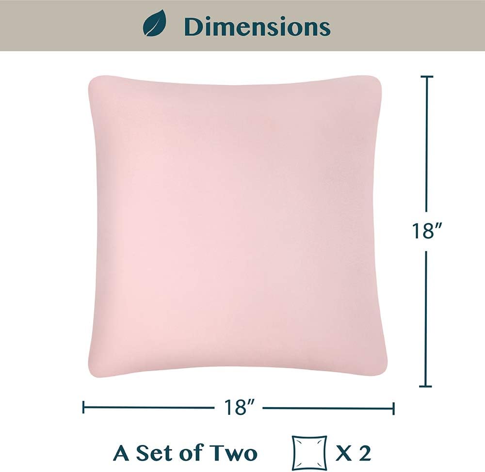 Light Pink Decorative Throw Pillow Covers 18x18 Set of 2 Plush Cozy