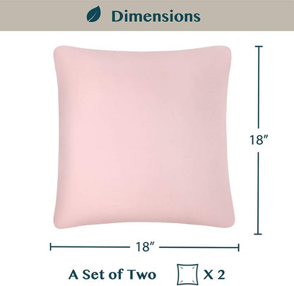Light Pink Decorative Throw Pillow Covers 18x18 Set of 2 Plush Cozy