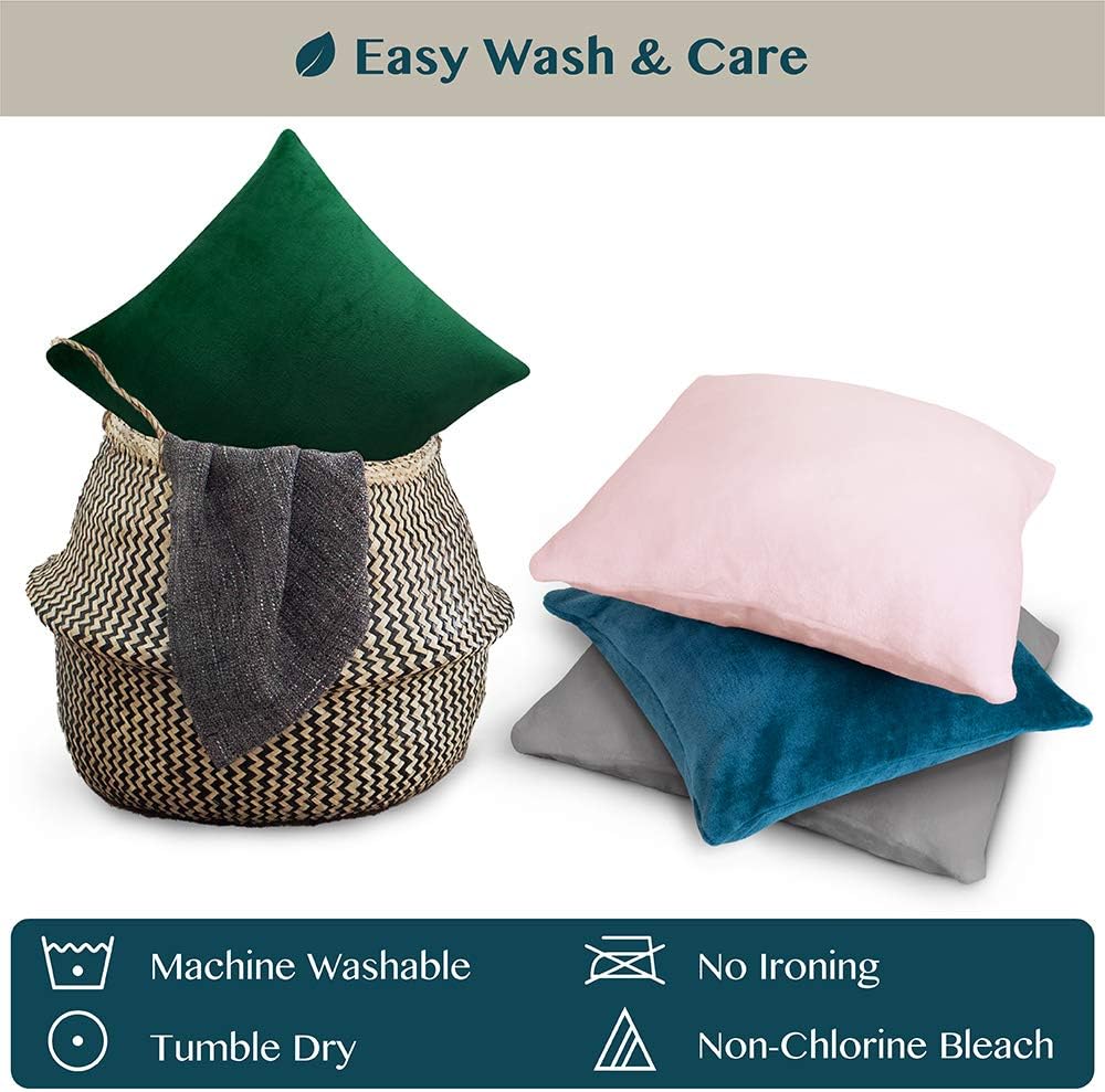 Light Pink Decorative Throw Pillow Covers 18x18 Set of 2 Plush Cozy