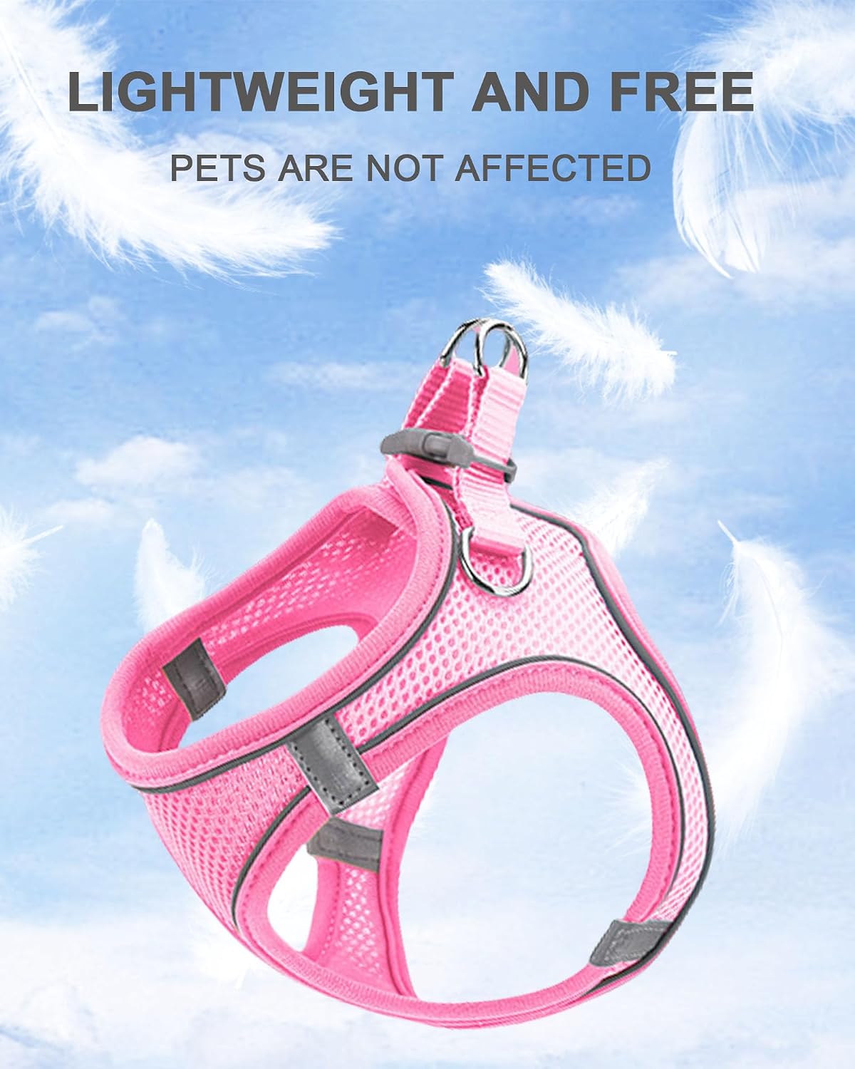 XXXS Pink Soft Mesh Dog Harness and Leash Set,No Escape Puppy Harnesses for Training Walking， Reflective Adjustable Puppy Vest for Small Medium Dogs, Cats (Pink, XXXS)