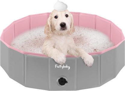 Furrybaby Foldable Dog Pool Non-Slip Hard Bath Tub Indoor Outdoor Pets Kids