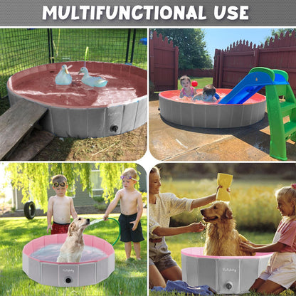 Furrybaby Foldable Dog Pool Non-Slip Hard Bath Tub Indoor Outdoor Pets Kids
