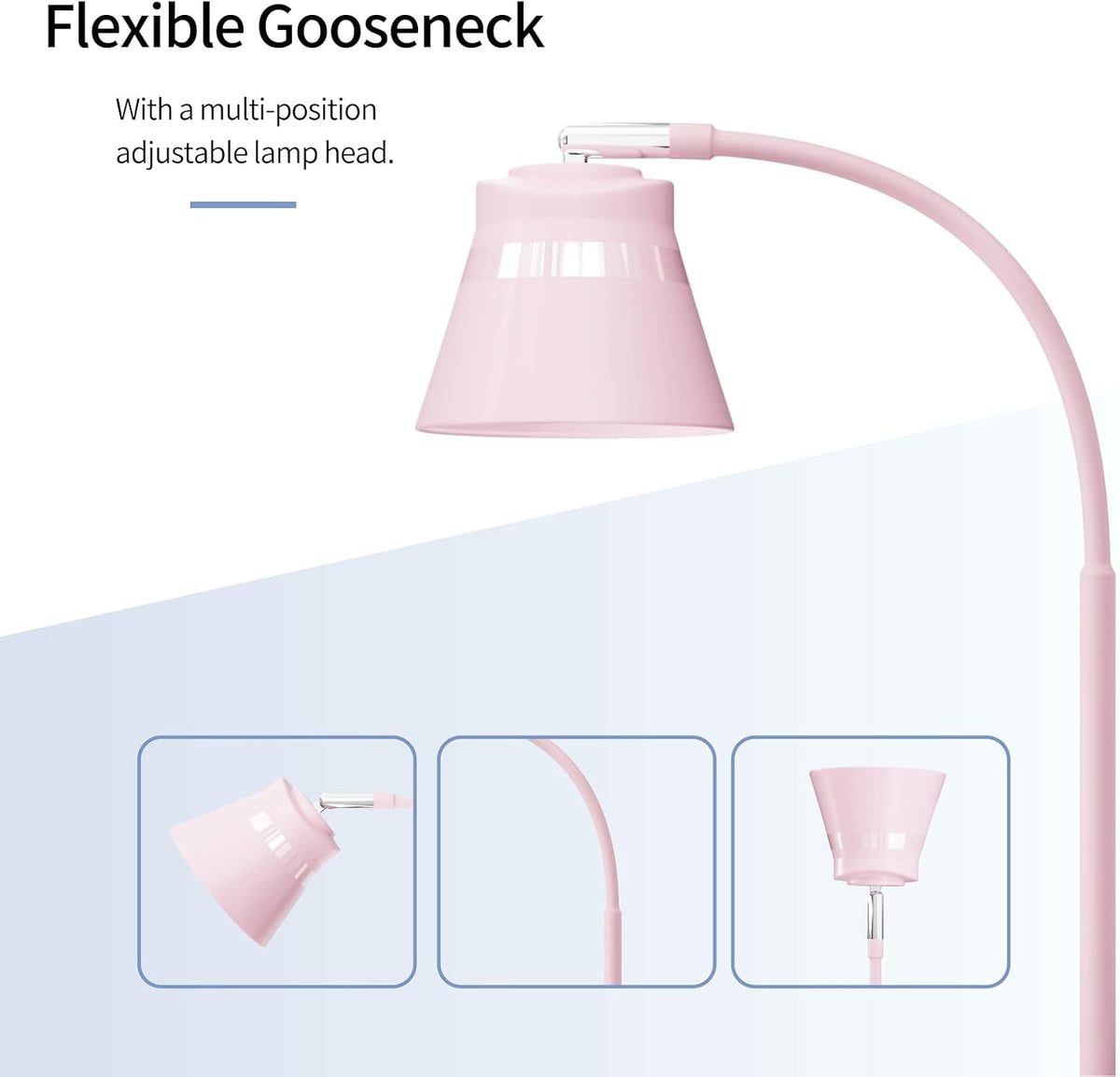 AXX TU08 Pink Cute Desk Lamp with USB Charging Port for College Dorm Room