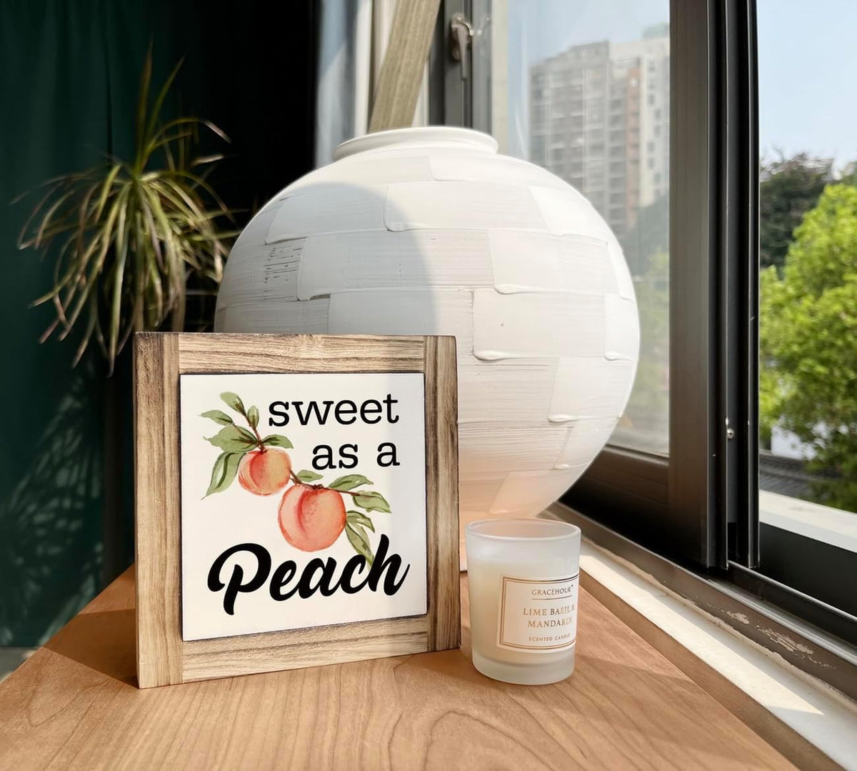 Peach Wood Plaque Sign, Sweet as A Peach, Box Wood Plaques Desk Décor, Peach Saying Plaque, Decorative Wooden Table Sign, Farmhouse Summer Decor, Rustic Home Decor, Primitive Wood Sign