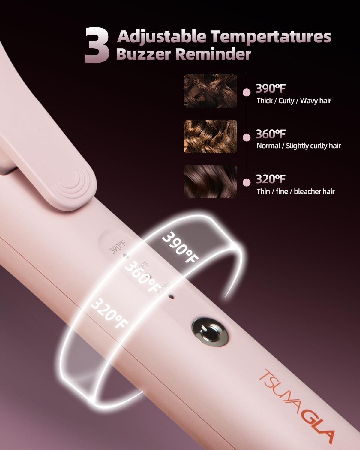 Large Hair Curling Wand, 1.6 Inch Long Barrel Curling Iron Ceramic
