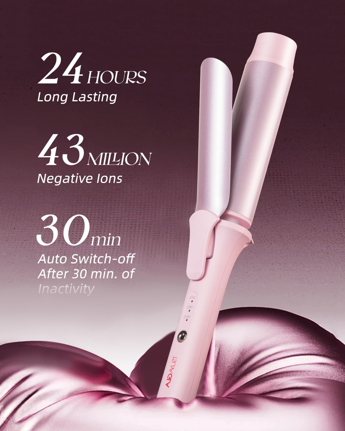 Large Hair Curling Wand, 1.6 Inch Long Barrel Curling Iron Ceramic