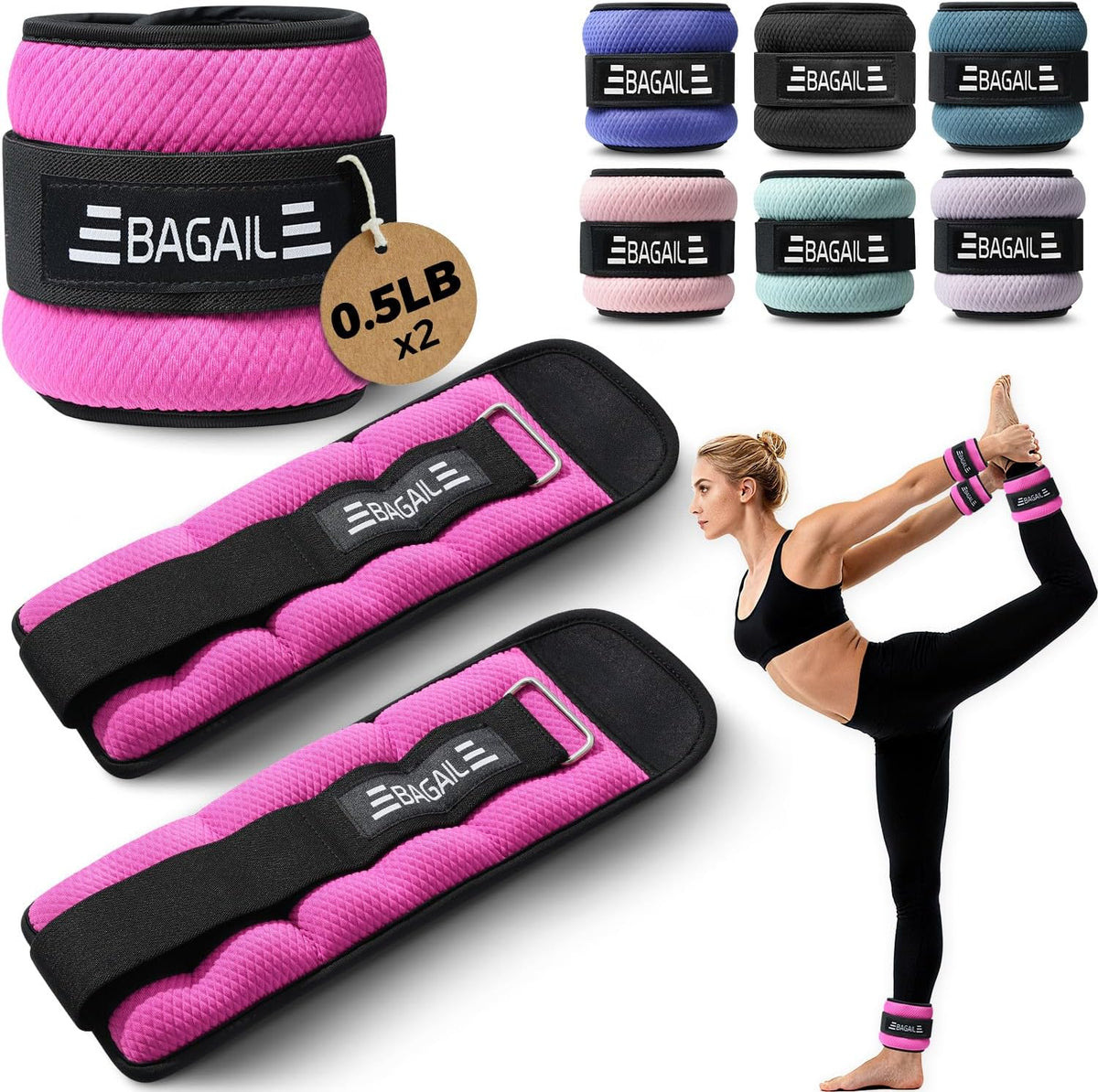 Ankle Wrist Weights for Women & Men, A Pair of 1/2/4/6/8/10 lbs