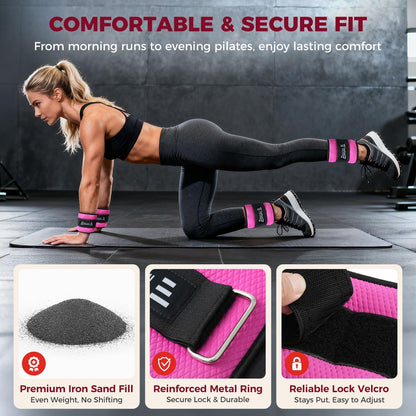 Ankle Wrist Weights for Women & Men, A Pair of 1/2/4/6/8/10 lbs
