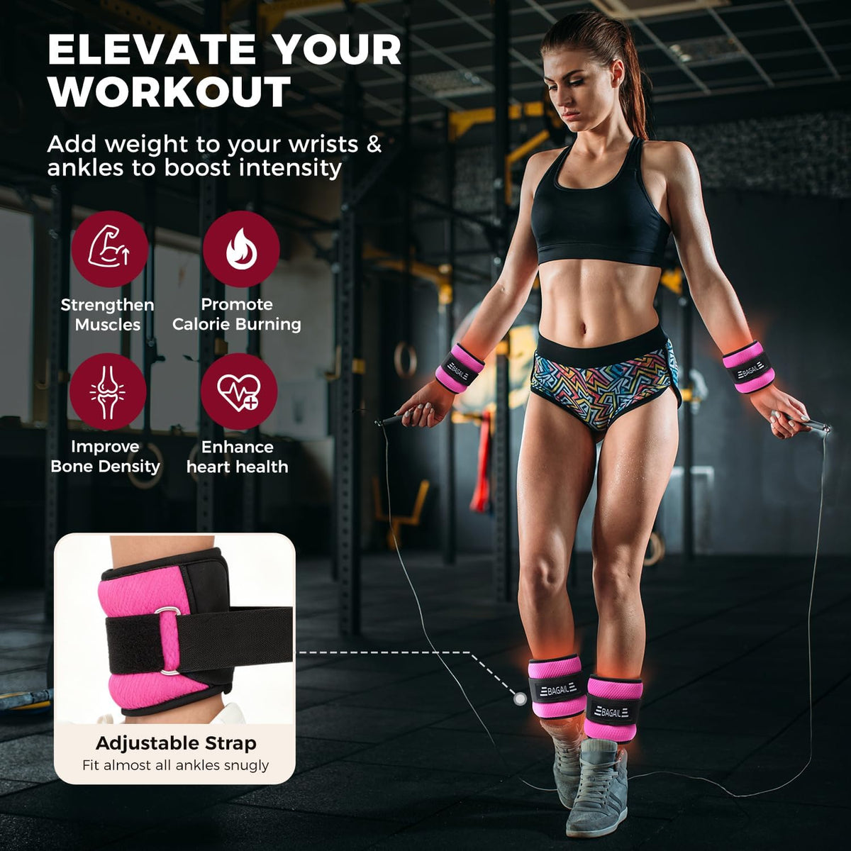 Ankle Wrist Weights for Women & Men, A Pair of 1/2/4/6/8/10 lbs